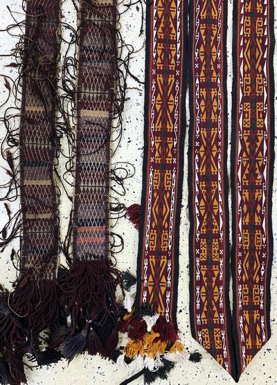 27130661d - 2 Lots Zeltbänder, Turkmenistan, Anfang 20.Jhd, Wolle auf Wolle, ca. 700 x 12 cm & ca. ...