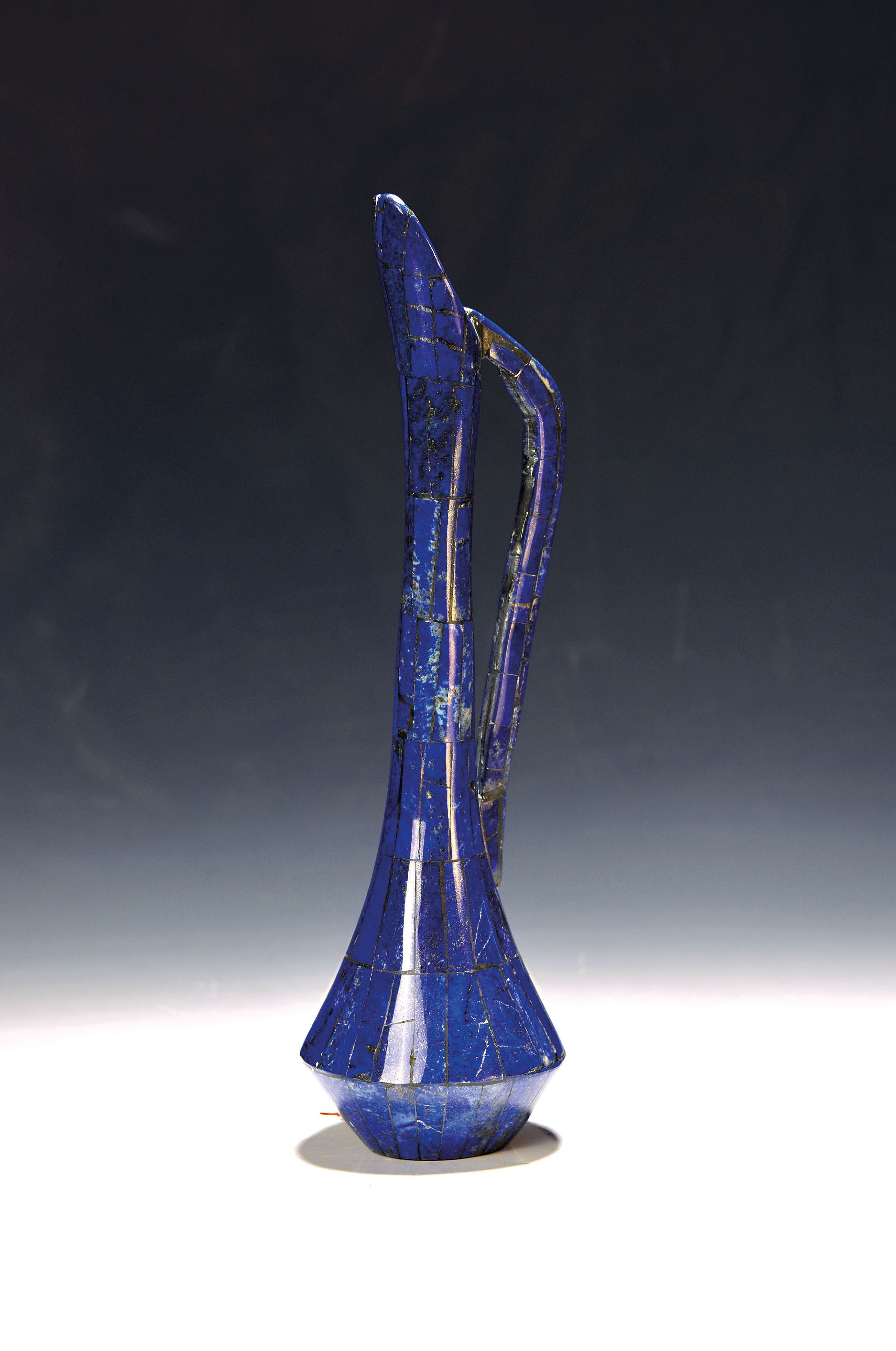 Image 27130730 - Lapislazuli-Vase, Afghanistan, Metallkorpus belegt mit kräftigen ...