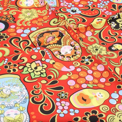 27130749a - Frey Wille Seidentuch, ´Folkloric Masterpiece - My Matryoshka´, M. 53x53, orig. Etui