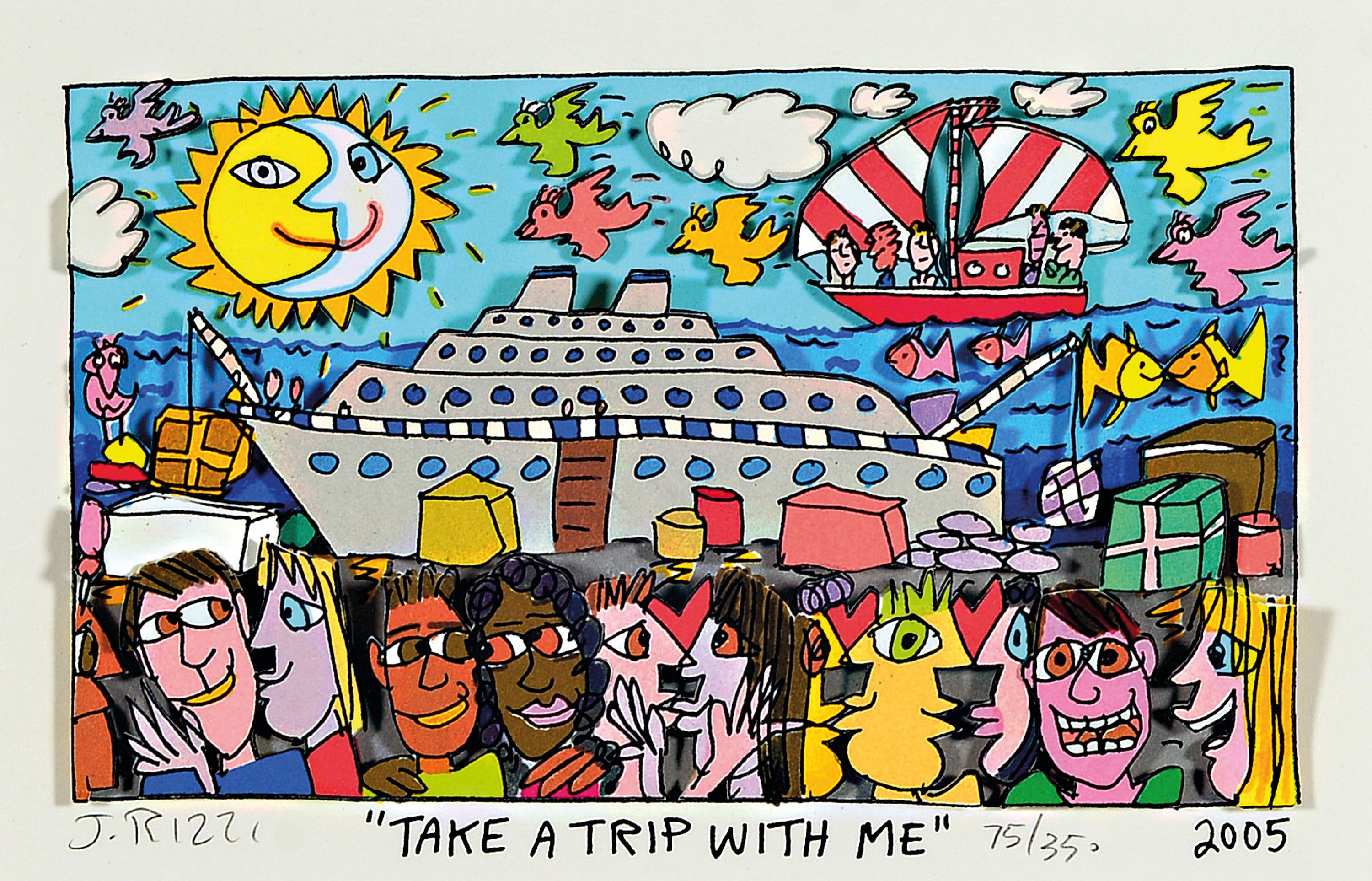 Image 27130832 - James Rizzi, 1950 - 2011 New York, 3D- Konstruktion ´Take A Trip With Me´, 2005, ...