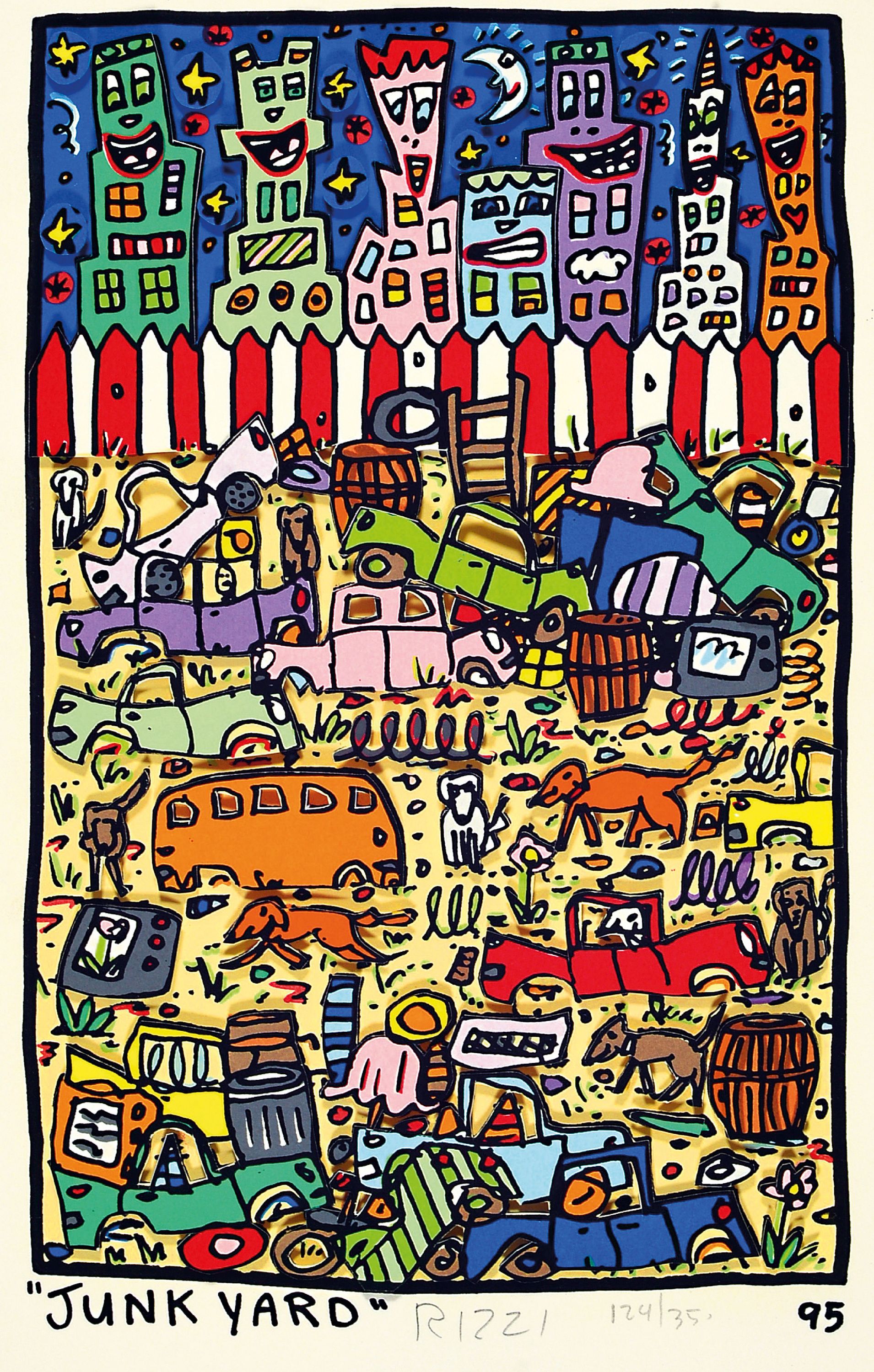 Image 27130834 - James Rizzi, 1950 New York, 3D-Konstruktion, ´Junk Yard´, num. 124/350, handsigniert, ...