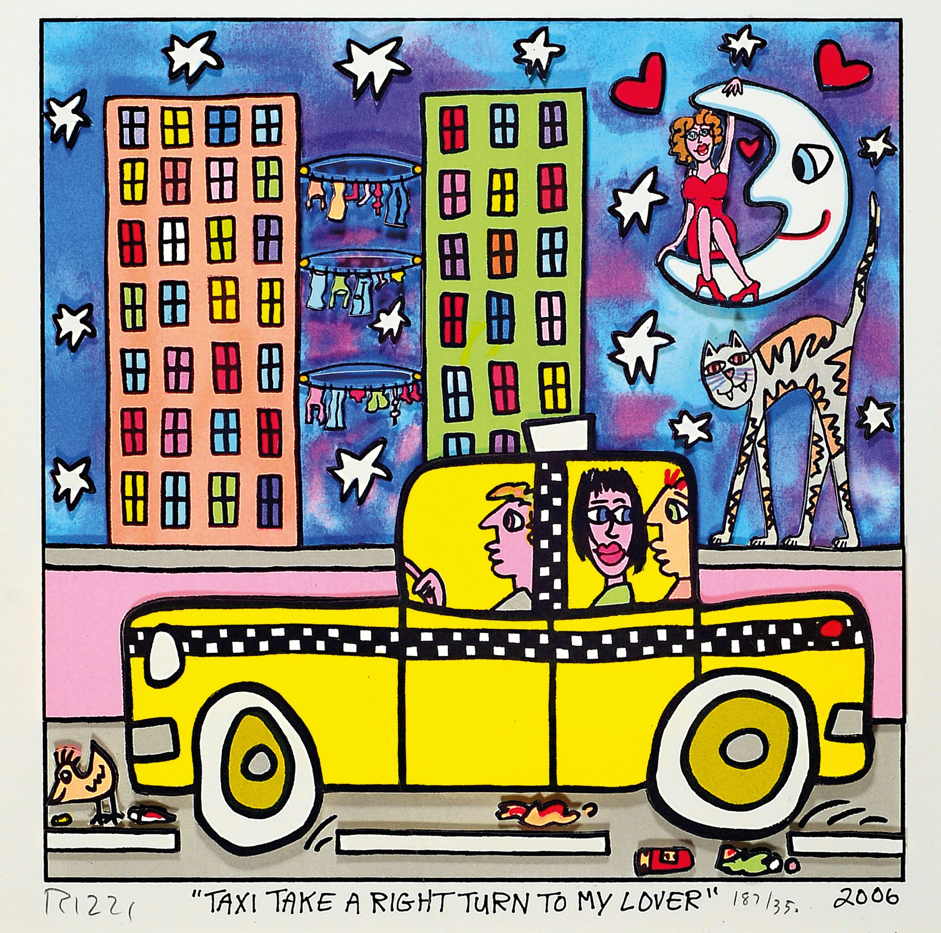 Image 27130858 - James Rizzi, 1950 - 2011, 3D-Konstruktion, ´Taxi Take A Right Turn To My Lover´, ...