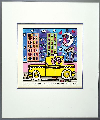 27130858k - James Rizzi, 1950 - 2011, 3D-Konstruktion, ´Taxi Take A Right Turn To My Lover´, ...