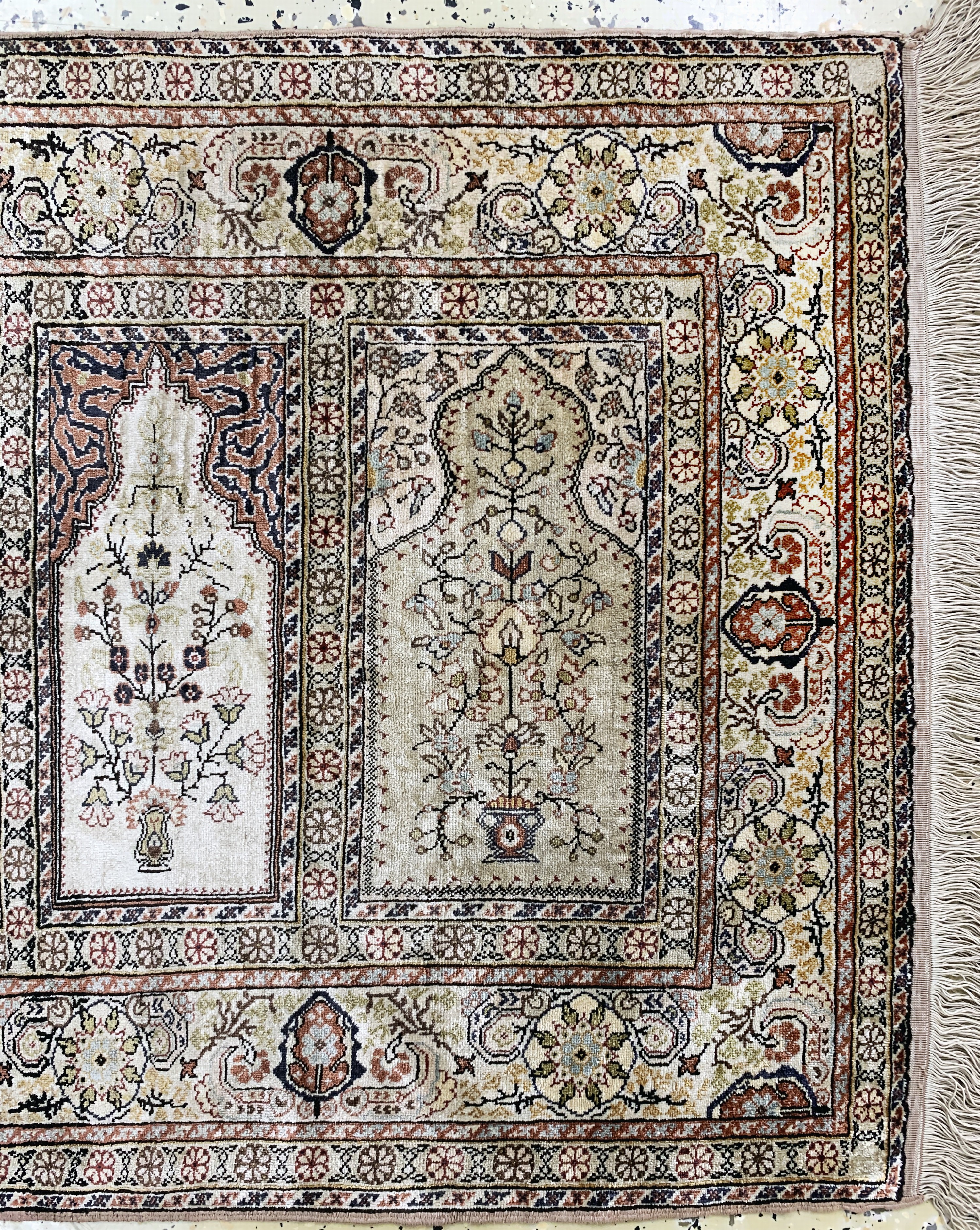 Detail a: Seiden Kayseri"Saf", Türkei, Mitte 20.Jhd, reine Naturseide, ca. 115 x 80 cm, EHZ: 1-2