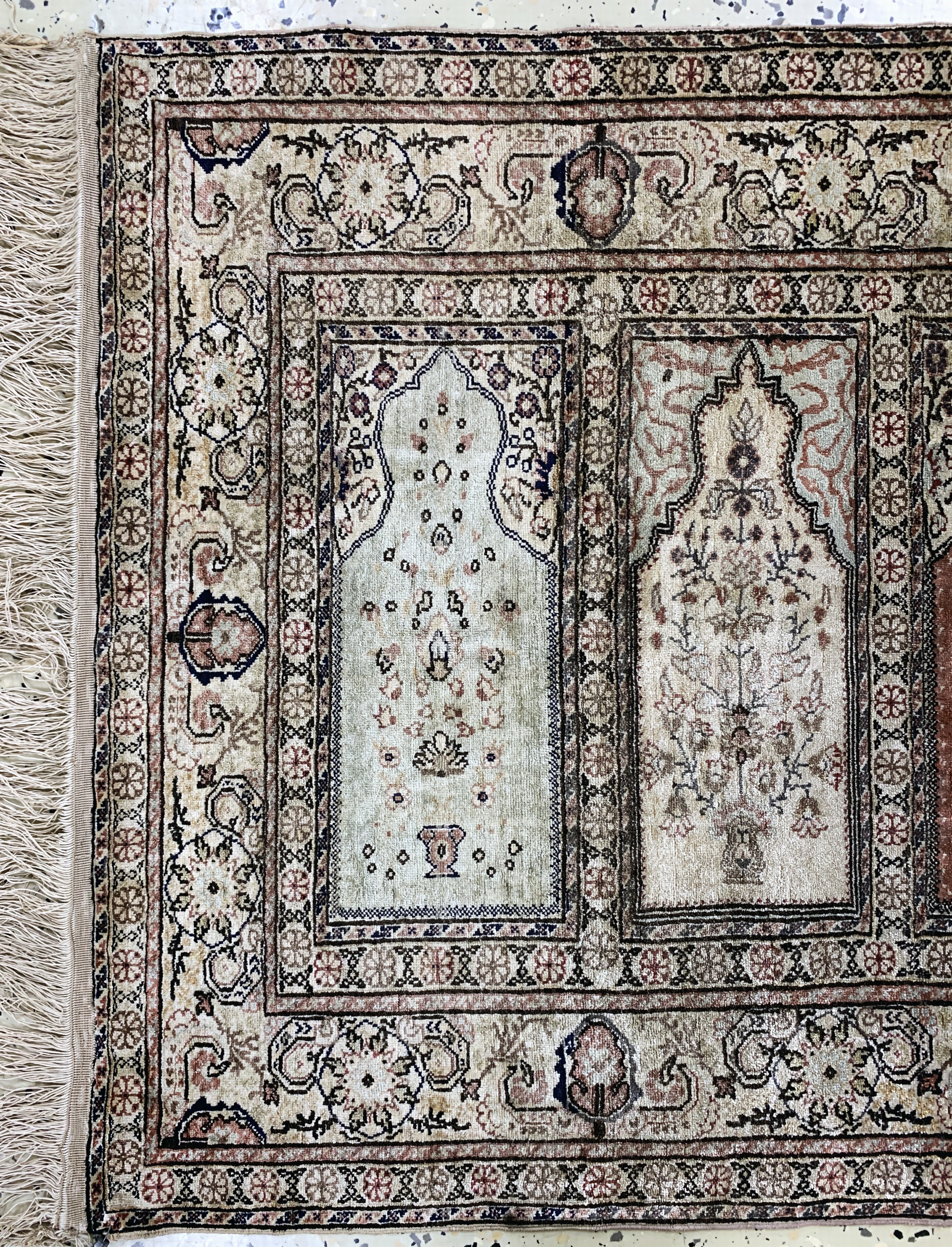 Detail b: Seiden Kayseri"Saf", Türkei, Mitte 20.Jhd, reine Naturseide, ca. 115 x 80 cm, EHZ: 1-2