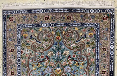 27130955a - Esfahan fein Persien, signiert´Ali Nabawi´,Mitte 20.Jhd, Korkwolle mit und auf Seide, ...