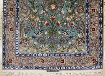 27130955b - Esfahan fein Persien, signiert´Ali Nabawi´,Mitte 20.Jhd, Korkwolle mit und auf Seide, ...