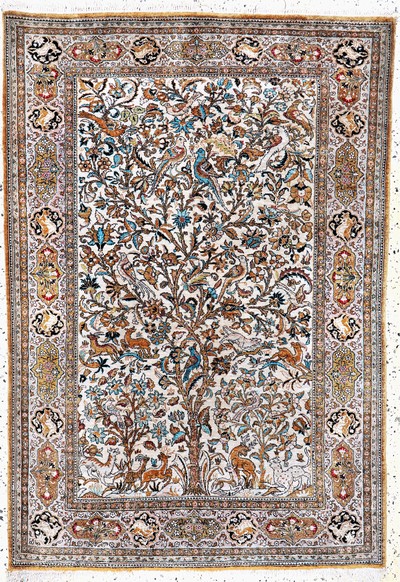 Image Ghom Seide, Persien, Mitte 20.Jhd, reine Naturseide, ca. 157 x 108 cm, EHZ: 2 ...