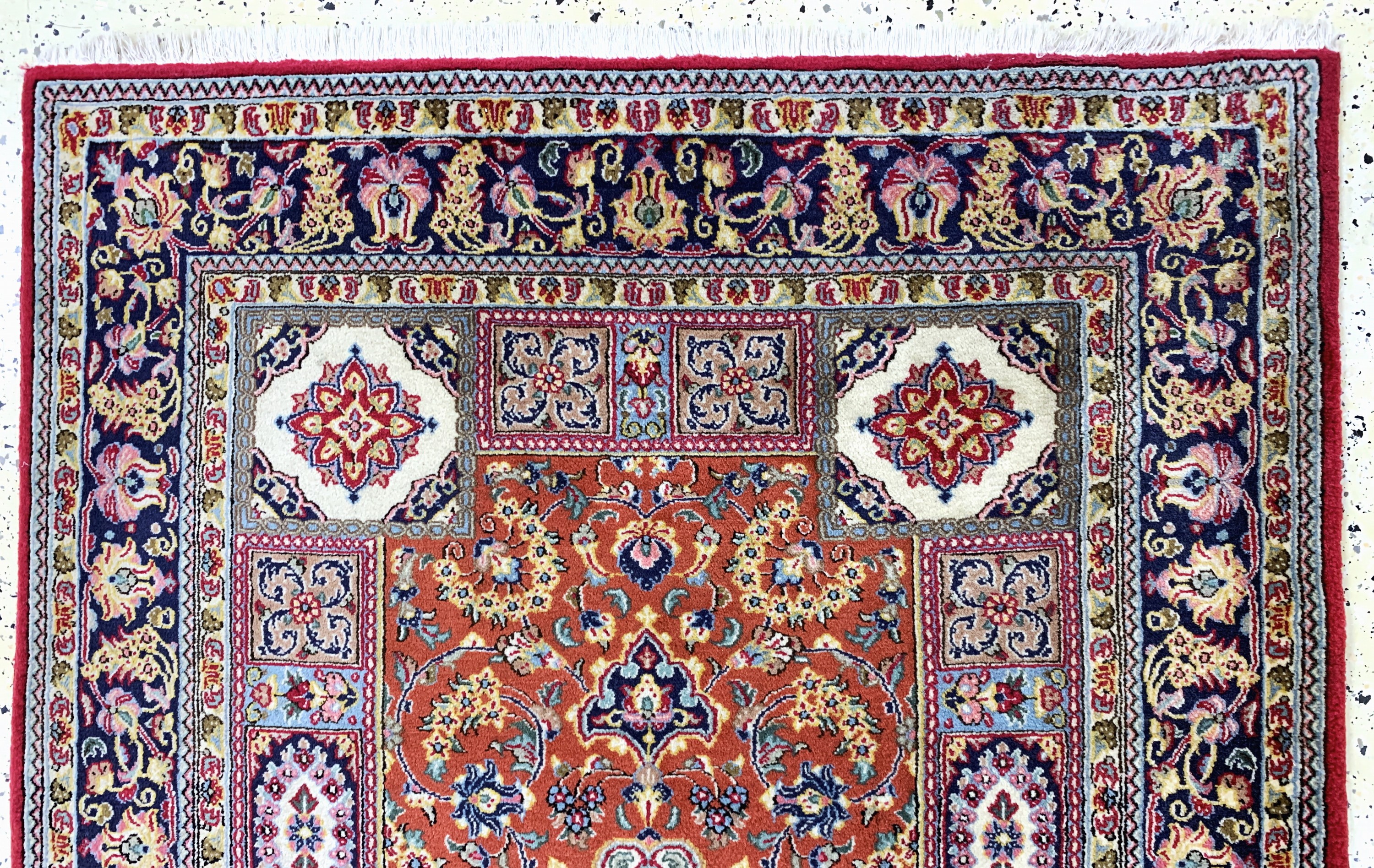 Detail a: Ghom Kork fein, Persien, Mitte 20.Jhd, Korkwolle auf Baumwolle, ca. 178 x 120 cm, EHZ: 2