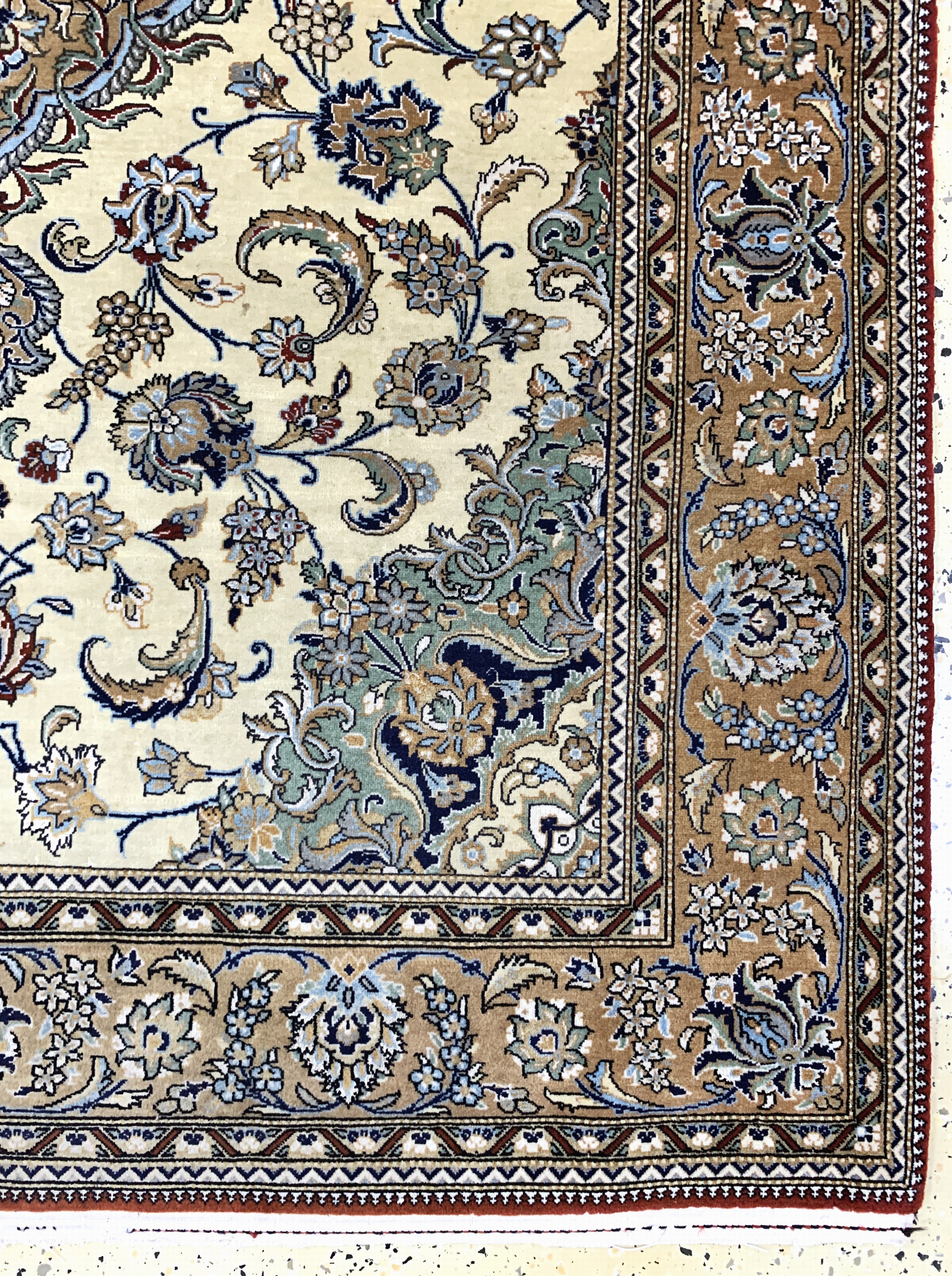 Detail a: Ghom Kork fein, Persien, Mitte 20.Jhd, Korkwolle mit Seide, ca. 210 x 140 cm, EHZ: 2