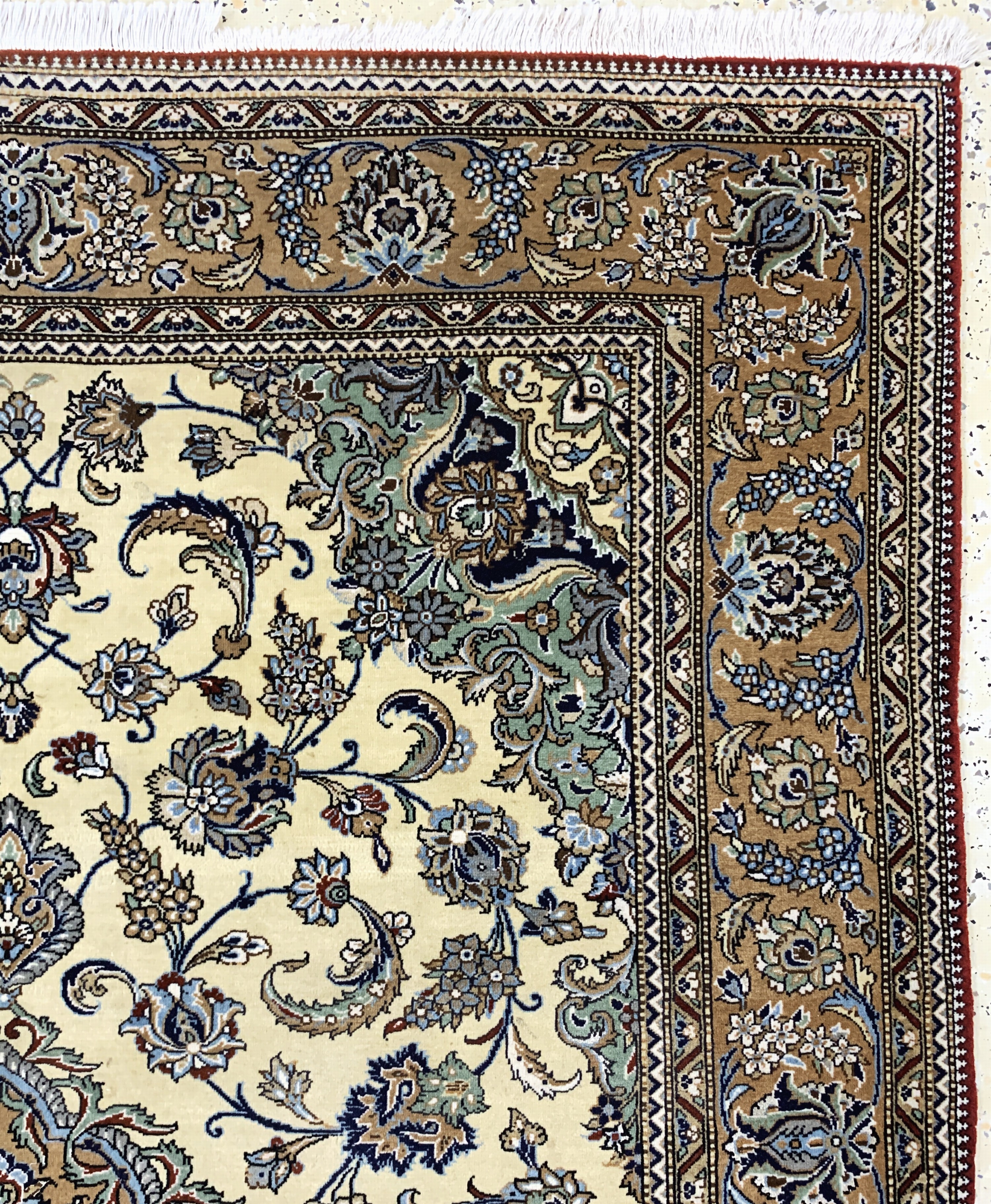 Detail d: Ghom Kork fein, Persien, Mitte 20.Jhd, Korkwolle mit Seide, ca. 210 x 140 cm, EHZ: 2