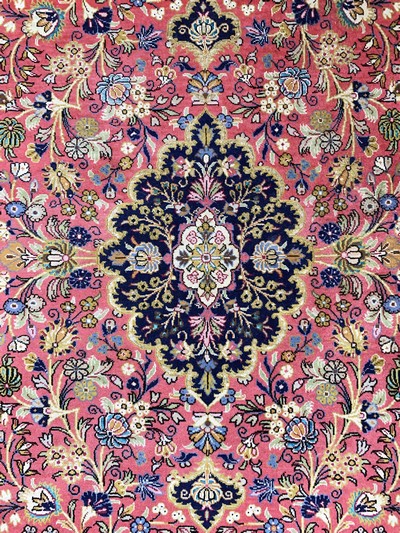 27131009c - Ghom Kork fein, Persien, Mitte 20.Jhd, Korkwolle mit Seide, ca. 160 x 105 cm, ca. ...