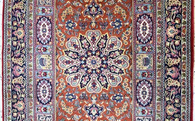 27131057b - Ghom Kork fein, Persien, Mitte 20.Jhd, Korkwolle auf Baumwolle, ca. 178 x 120 cm, EHZ: ...