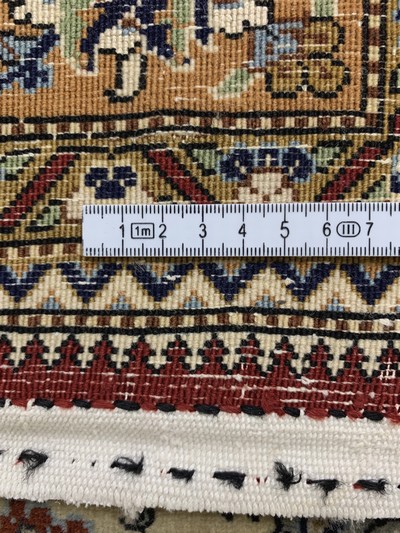 27131058g - Ghom Kork fein, Persien, Mitte 20.Jhd, Korkwolle mit Seide, ca. 210 x 140 cm, EHZ: 2 ...