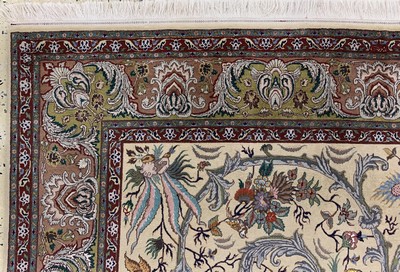 27131062g - Täbriz fein(60 Raj), Persien, Mitte 20.Jhd,Korkwolle mit Seide, ca. 310 x 195 cm, ca. ...