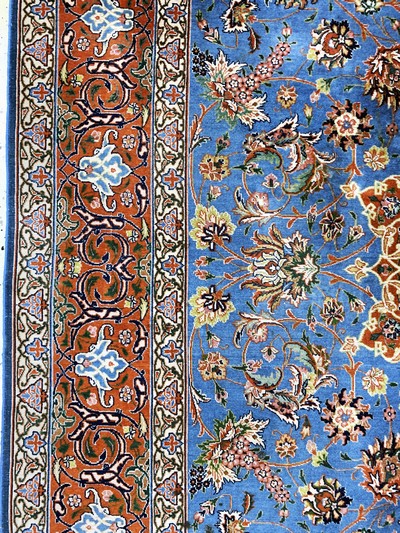 27131068c - Esfahan fein, Persien, Anfang 20.Jhd, Korkwolle auf Baumwolle, ca. 290 x 200 cm, ...