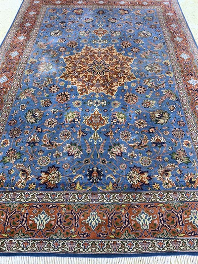 27131068h - Esfahan fein, Persien, Anfang 20.Jhd, Korkwolle auf Baumwolle, ca. 290 x 200 cm, ...