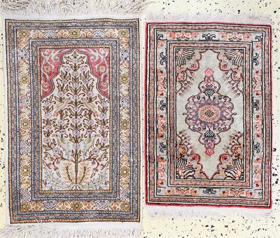 Image 2 Lots Seiden Kayseri, Türkei, Mitte 20.Jhd, reine Naturseide, ca. 63 x 41 cm, EHZ:2 ...
