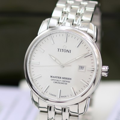 27131070a - TITONI Master Series Chronometer ungetragene Herrenarmbanduhr Referenz 83188 S-575, ...