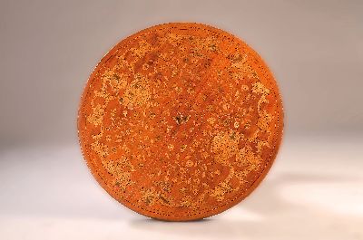 27131090a - Runder Salontisch, Niederlande, um 1820, Mahagonifurnier, Tischplatte mit aufwendigen ...
