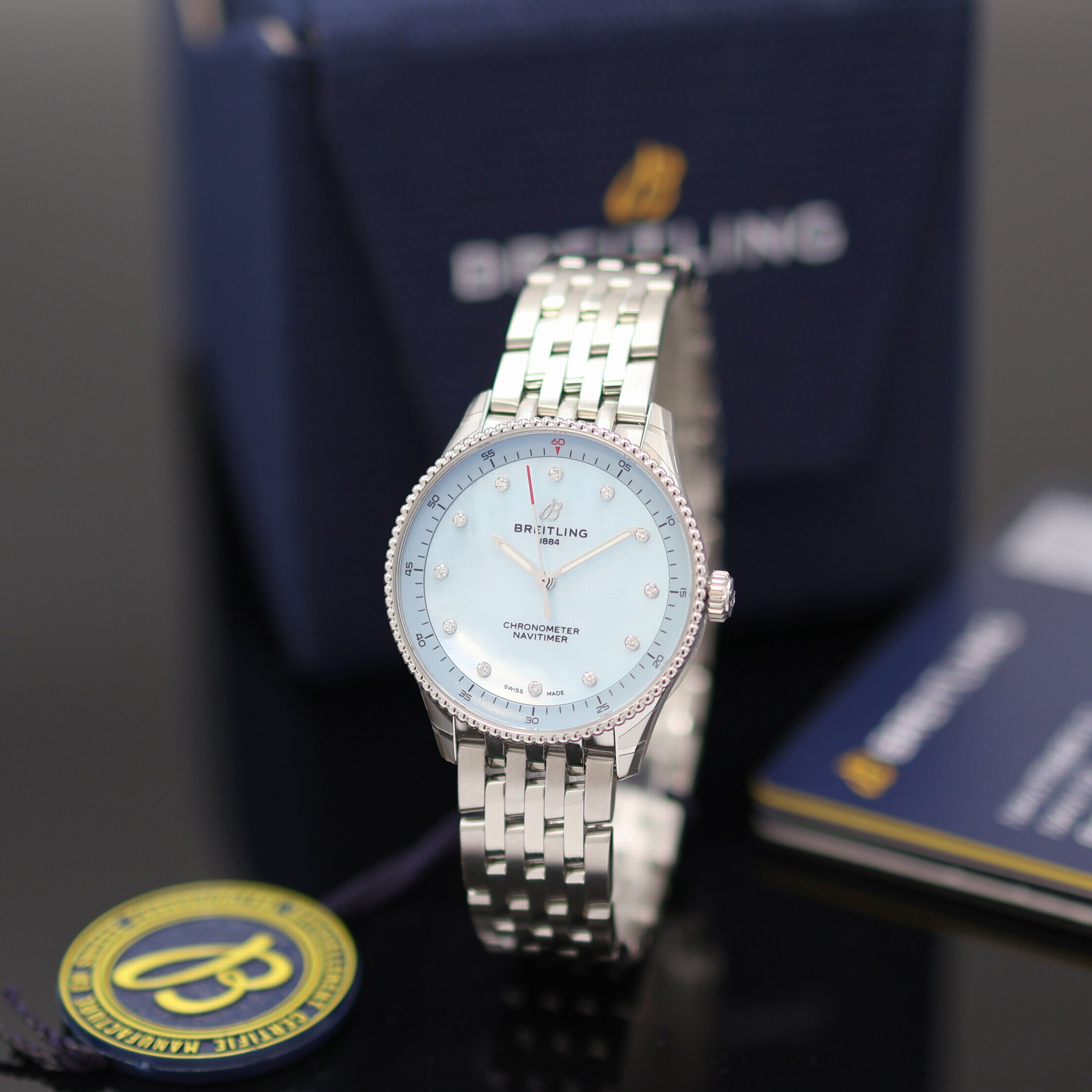 Image 27131120 - BREITLING Navitimer Chronometer ungetragene Damenarmbanduhr Referenz A77320, quarz, ...
