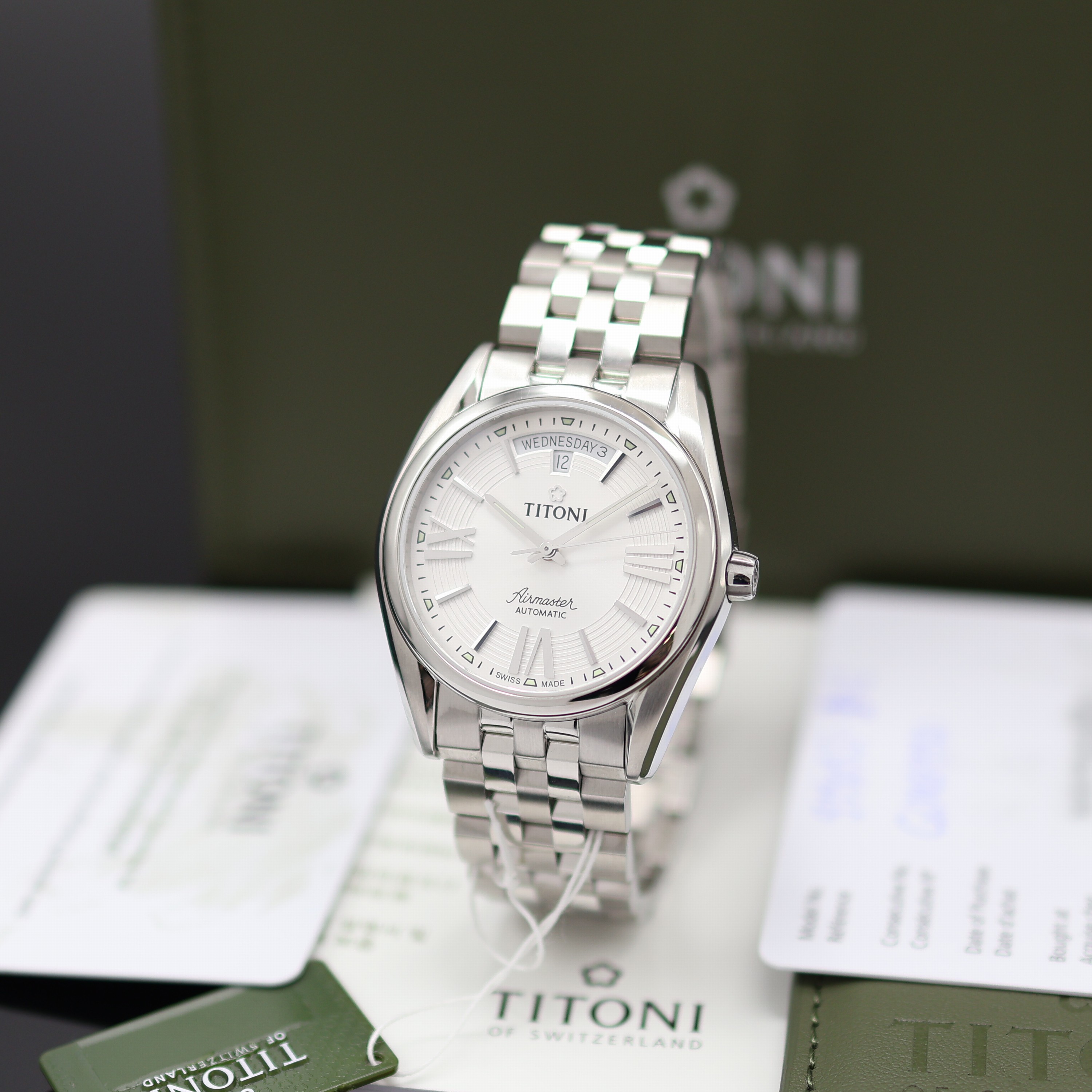 Image 27131137 - TITONI Airmaster ungetragene Herrenarmbanduhr Referenz 93909 S-342, Schweiz, Automatik, ...