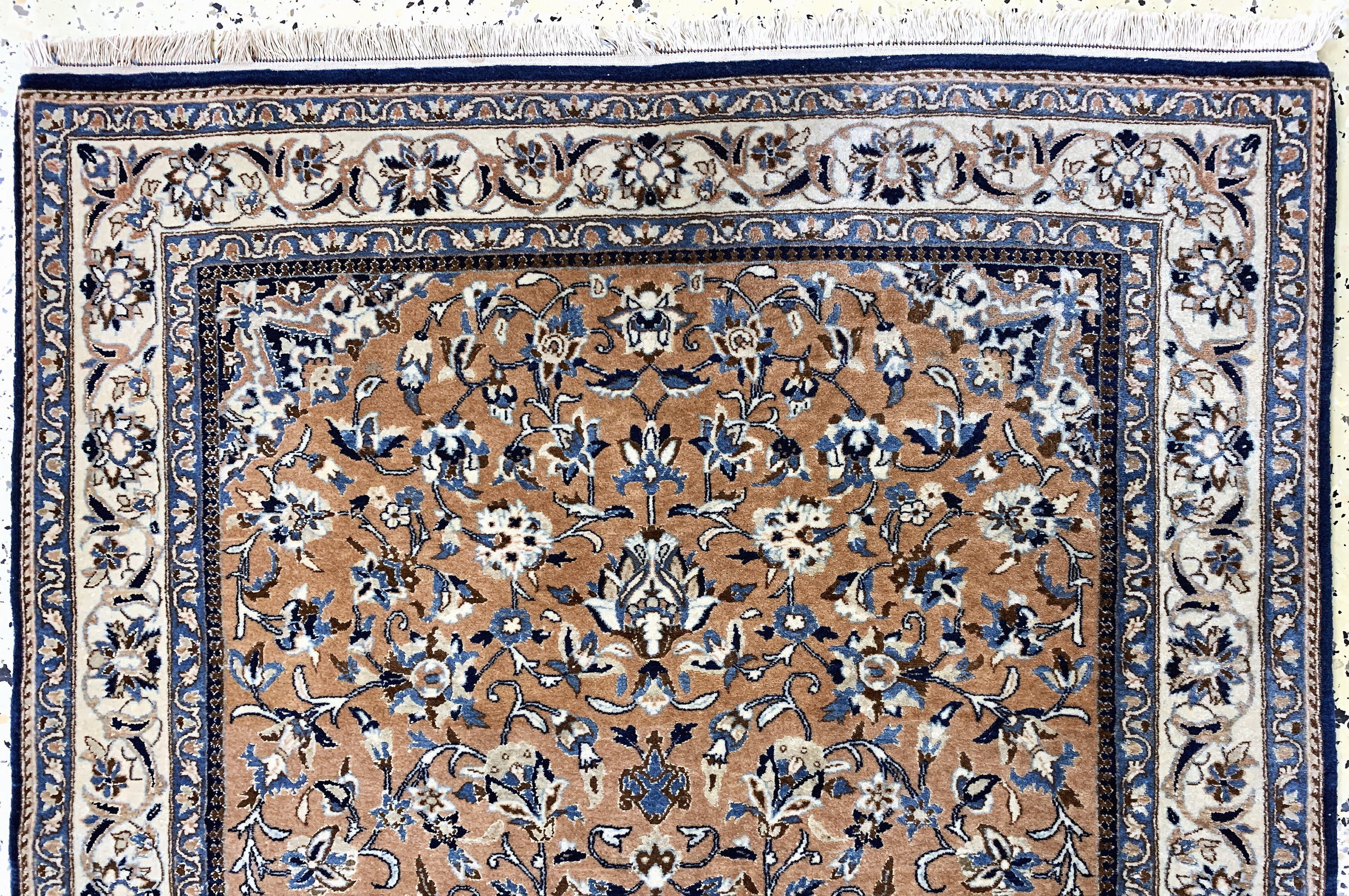 Detail a: Nain"Tudeschk"fein, Persien, Mitte 20.Jhd, Korkwolle mit Seide, ca. 127 x 85 cm, ca. 1,0 Mio. Kn/qm, EHZ: 2
