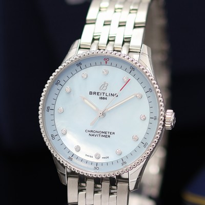 27131120a - BREITLING Navitimer Chronometer ungetragene Damenarmbanduhr Referenz A77320, quarz, ...