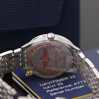 27131120d - BREITLING Navitimer Chronometer ungetragene Damenarmbanduhr Referenz A77320, quarz, ...