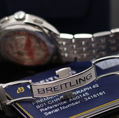 27131182d - BREITLING Premier B01 Chronometer nahezu neuwertiger Armbandchronograph Referenz AB0145, ...