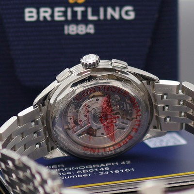 27131182e - BREITLING Premier B01 Chronometer nahezu neuwertiger Armbandchronograph Referenz AB0145, ...