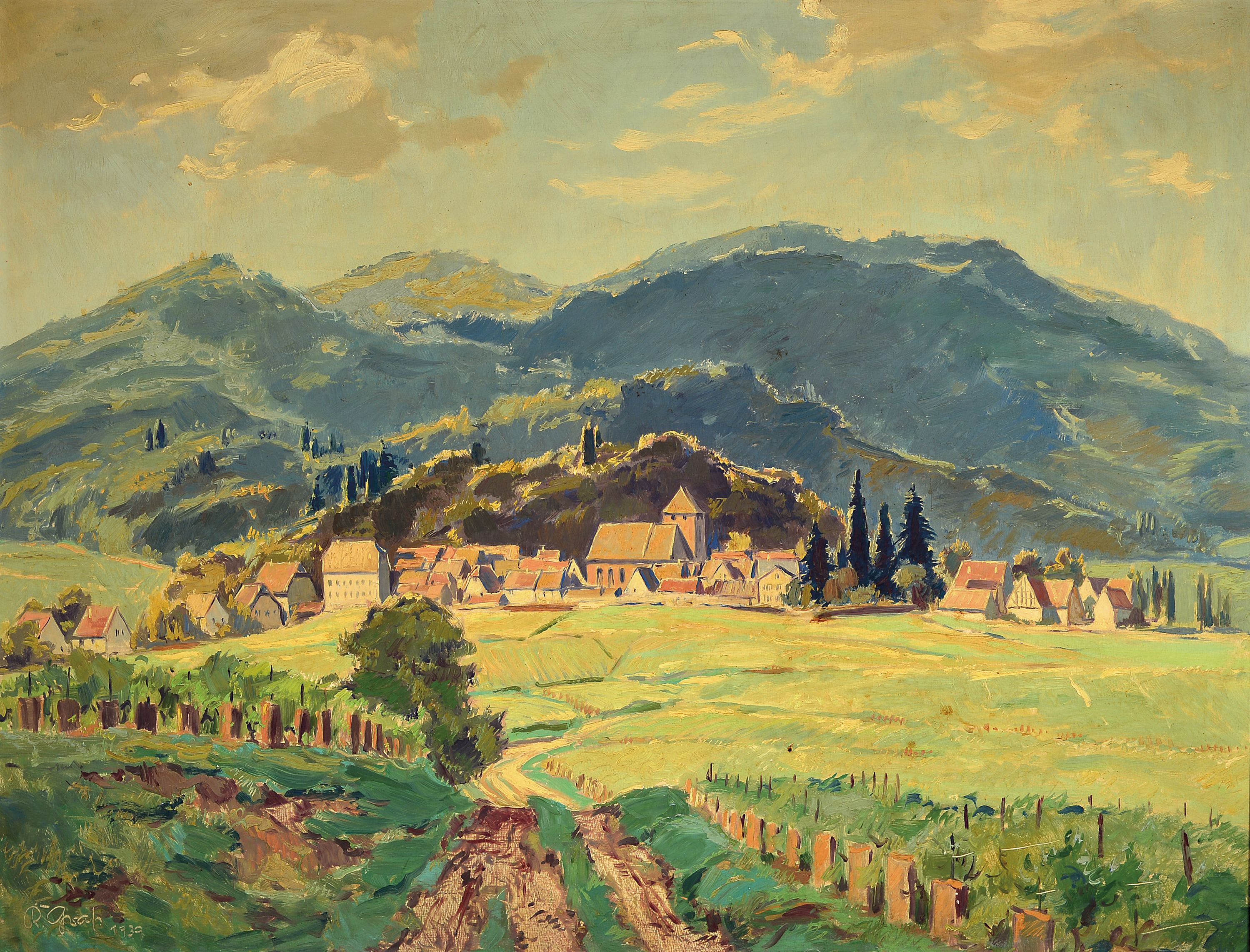 Image 27131236 - Karl Graf, 1902 Rothenburg-1986 Speyer, view of Gleisweiler, signed and dated 1939 lower ...