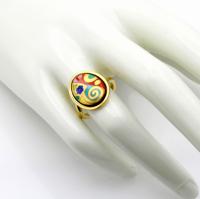 27131421a - Frey Wille Ring Waterdrop, Metall verg., ´Hope´, RW ca. 53, orig. Etui Schätzpreis: ...