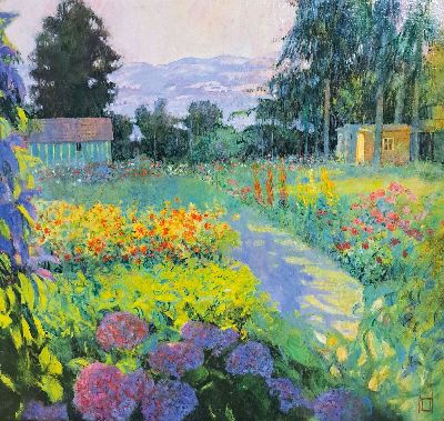 27131598k - Uwe Herbst, geb. 1952 Köln, Jardins des hortensias, so rückseitig betitelt, sowie ...