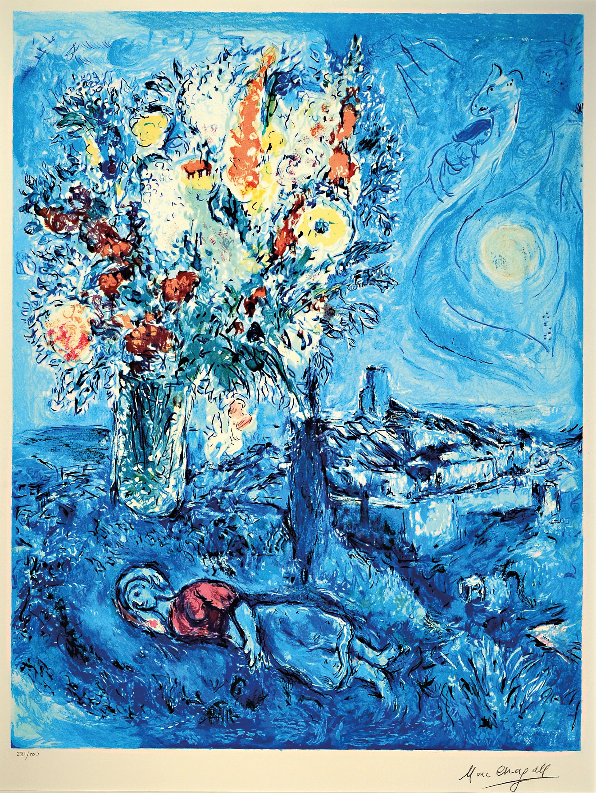 Image 27131601 - Marc Chagall, 1887-1985, Farblithographie, La dormeuse aux fleurs, drucksigniert, num. ...