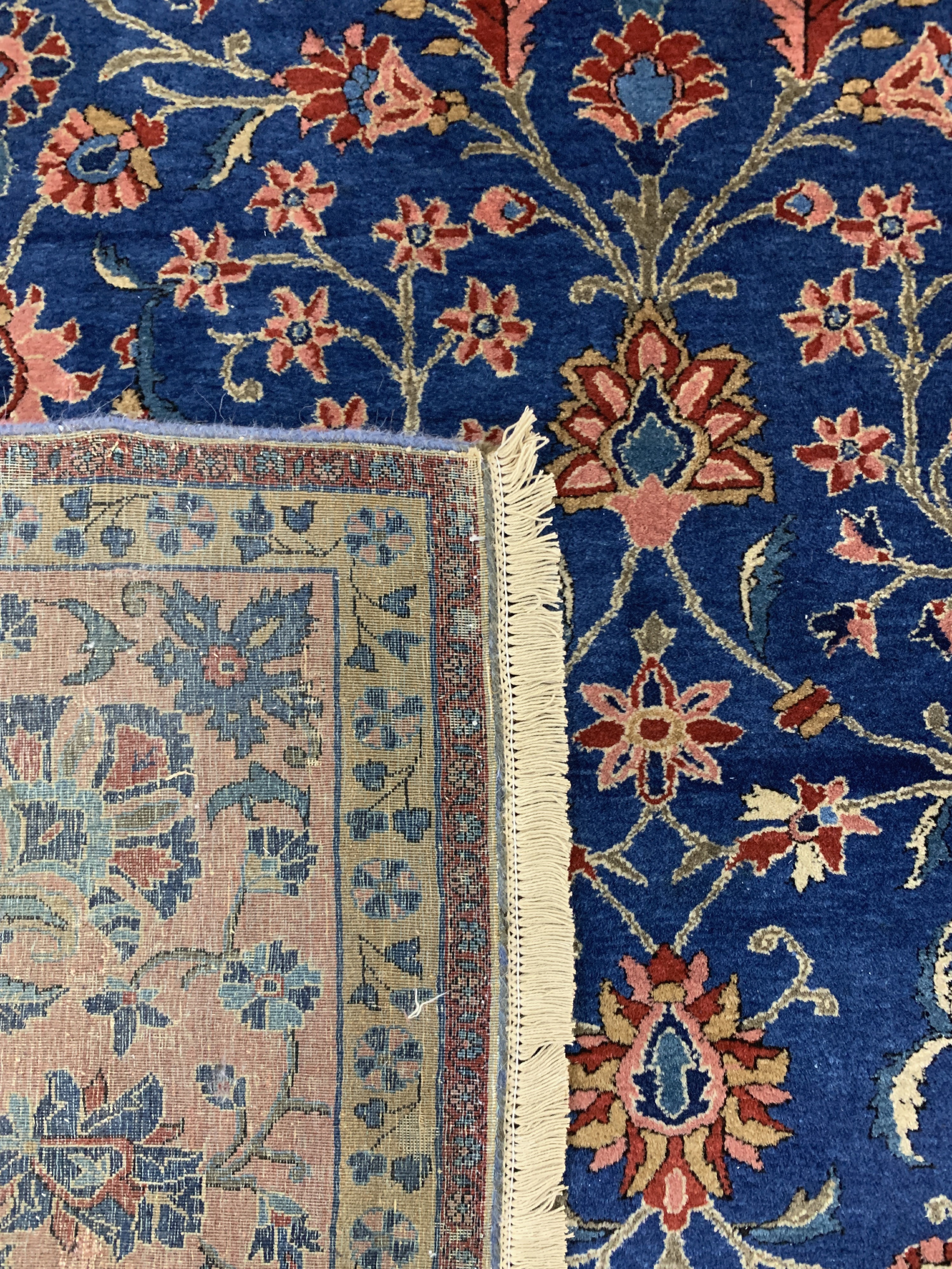 Detail i: "Manchester"Keschan antik, Persien, um 1900, Manchester-Korkwolle, ca. 330 x 220 cm, EHZ: 2(restaurierungen),Rückseite mit pflanzlichem ...