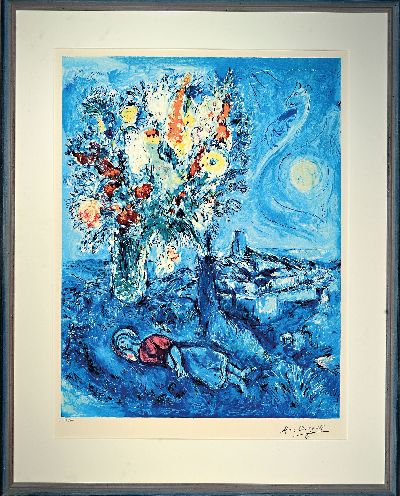 27131601k - Marc Chagall, 1887-1985, Farblithographie, La dormeuse aux fleurs, drucksigniert, num. ...
