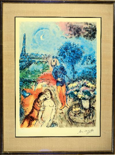 27131603k - Marc Chagall, 1887-1985, Farblithographie, La Serenade, drucksigniert, num. 476/500 ...
