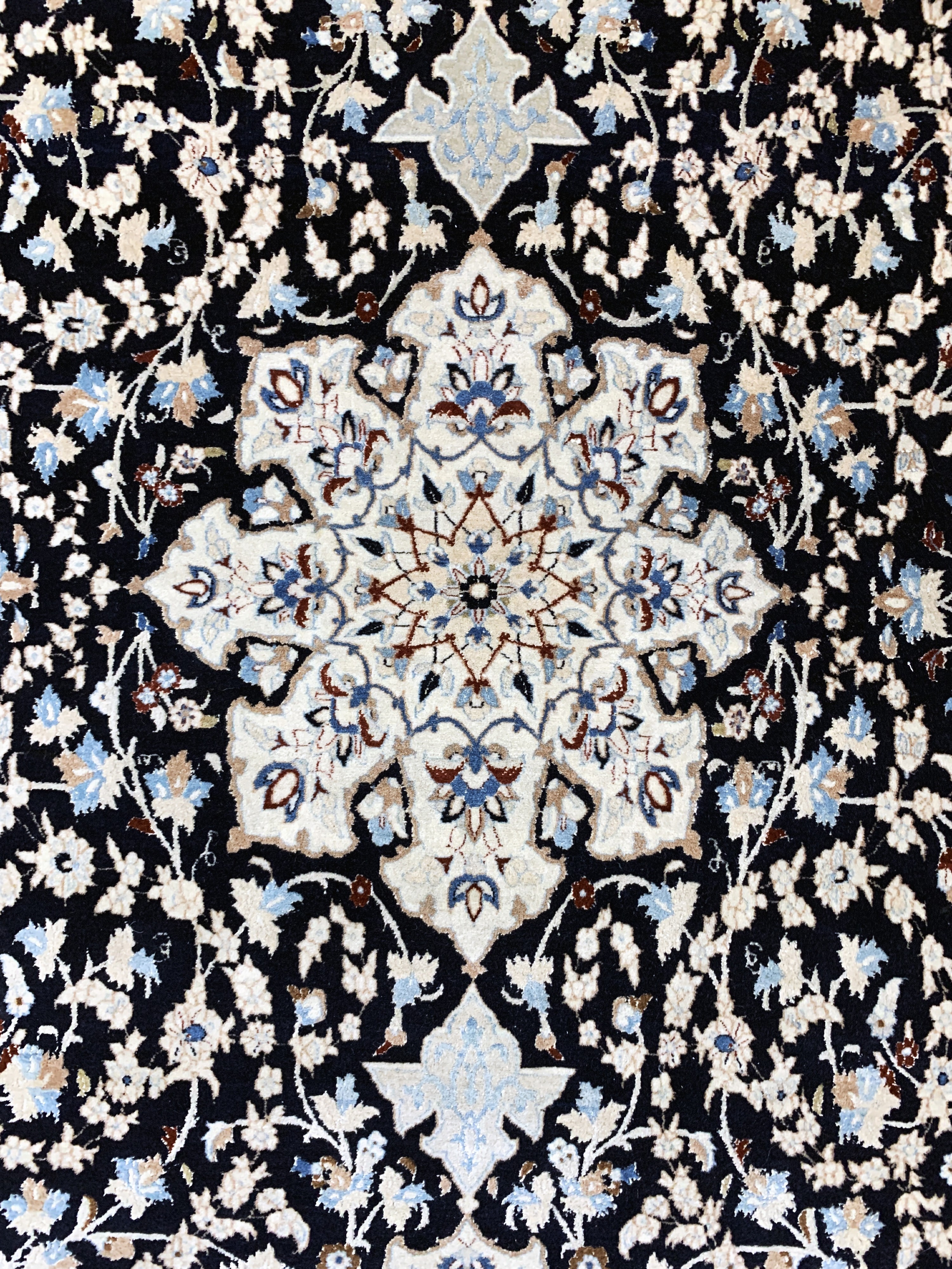 Detail d: Nain fein(6 La), Persien, Mitte 20.Jhd, Korkwolle mit Seide, ca. 193 x 118 cm, ca. 1,0Mio. Kn/qm, EHZ: 2