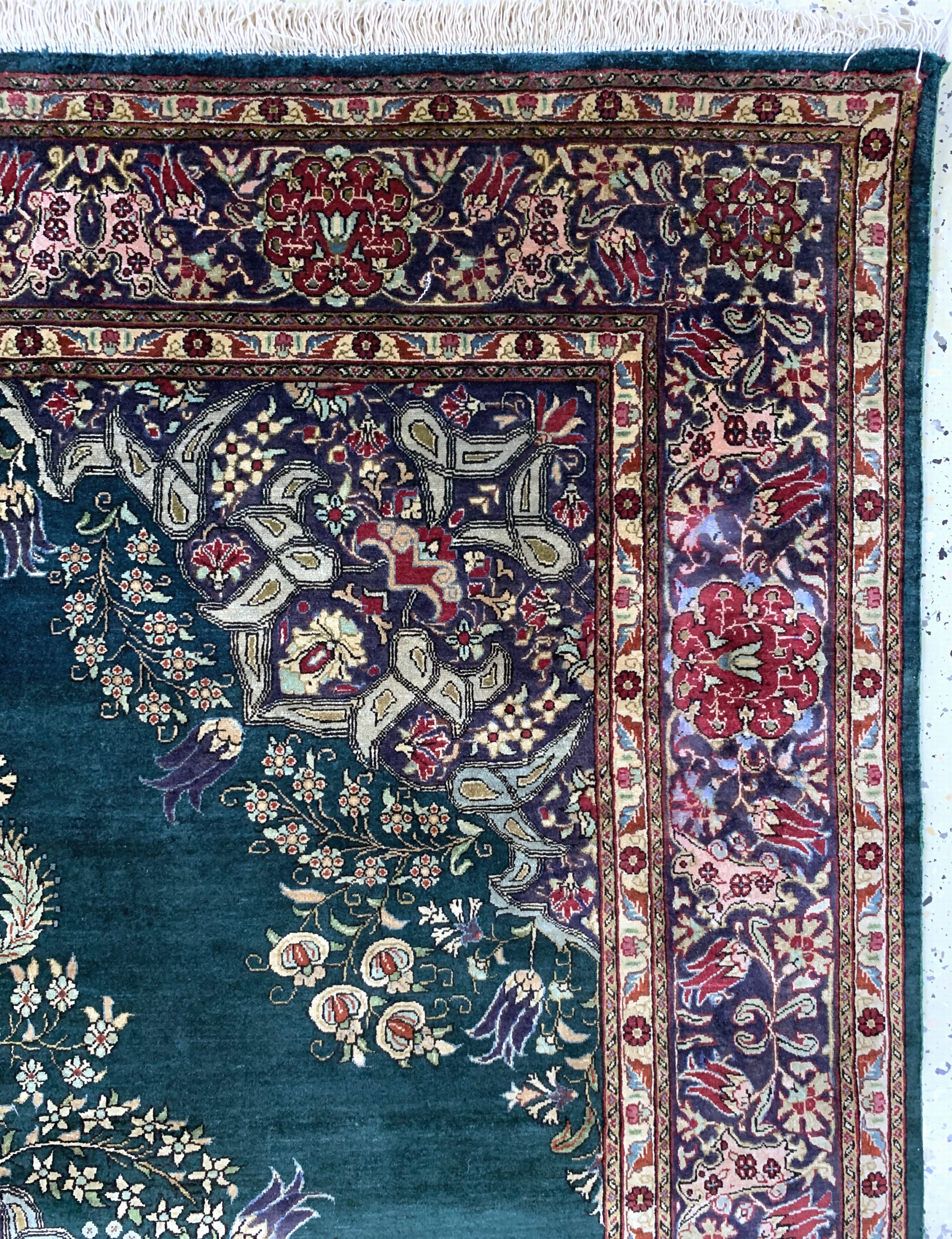 Detail e: Ghom Seide fein, Persien, Mitte 20.Jhd, reine Naturseide, ca. 197 x 137 cm, EHZ: 2