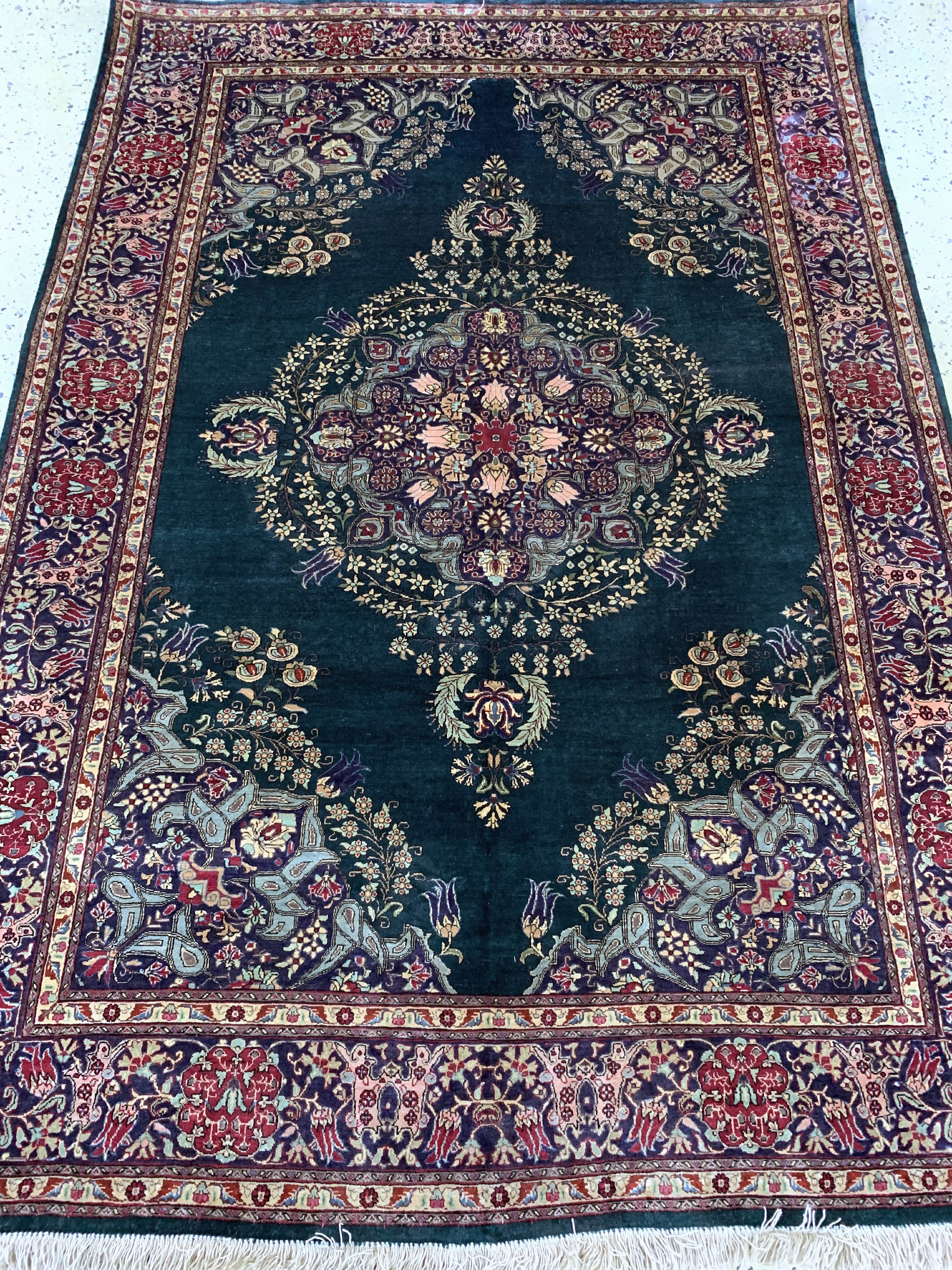 Detail f: Ghom Seide fein, Persien, Mitte 20.Jhd, reine Naturseide, ca. 197 x 137 cm, EHZ: 2
