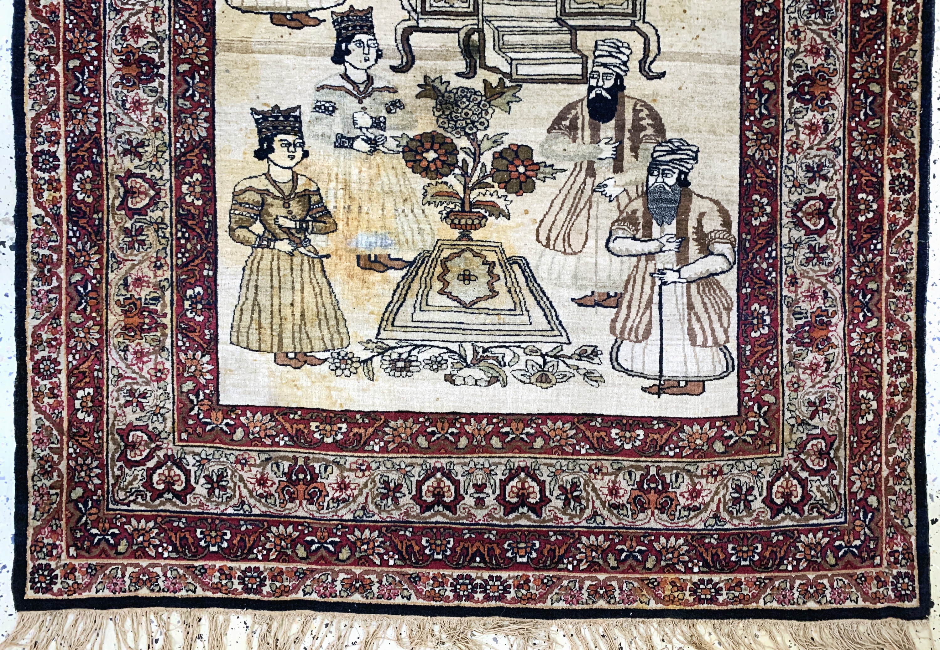 Detail b: Kerman antik Persien, "Nader Shah Afschar",19.Jhd, Wolle auf Baumwolle, ca. 185 x 128 cm,EHZ: 3