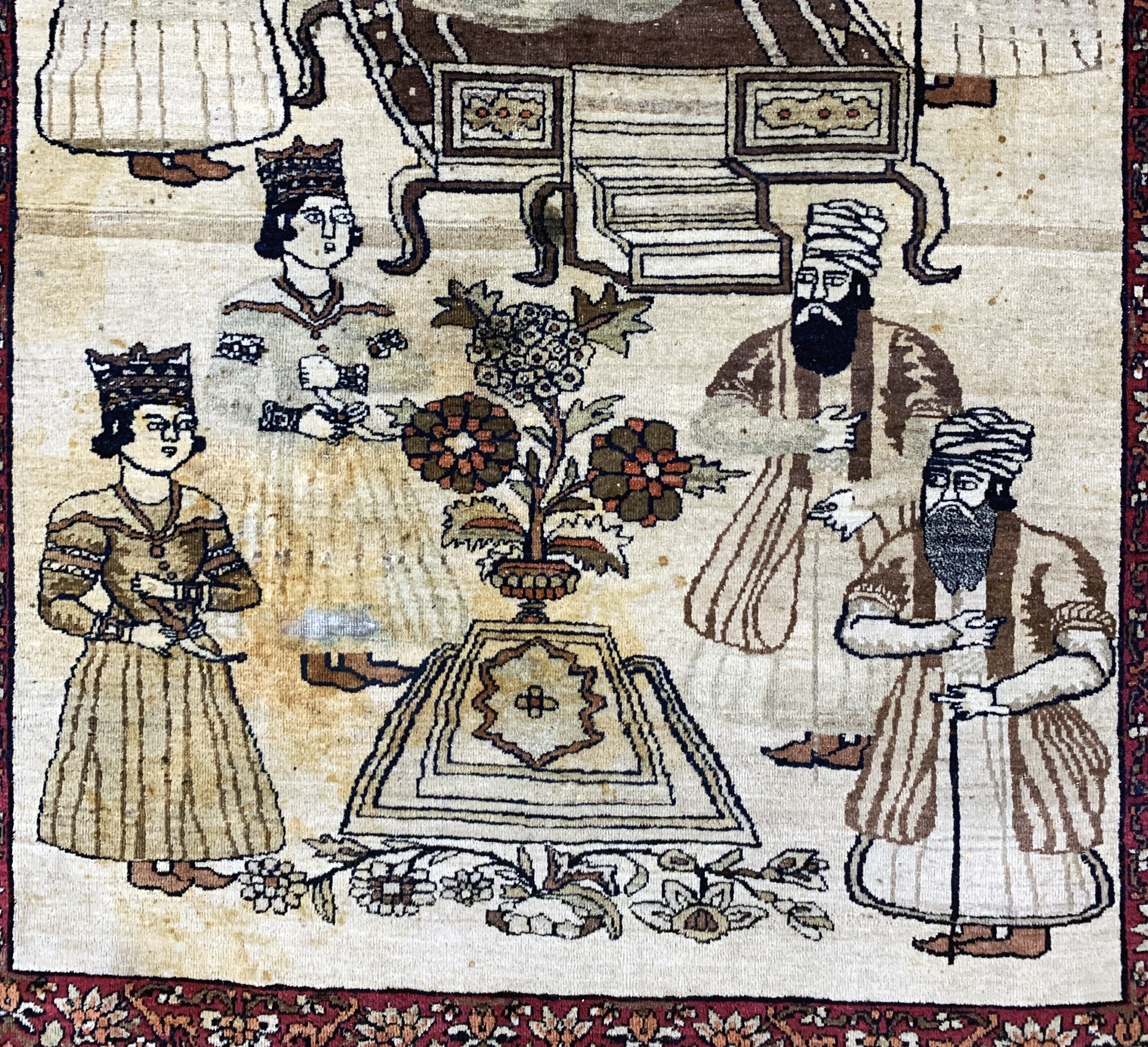 Detail d: Kerman antik Persien, "Nader Shah Afschar",19.Jhd, Wolle auf Baumwolle, ca. 185 x 128 cm,EHZ: 3