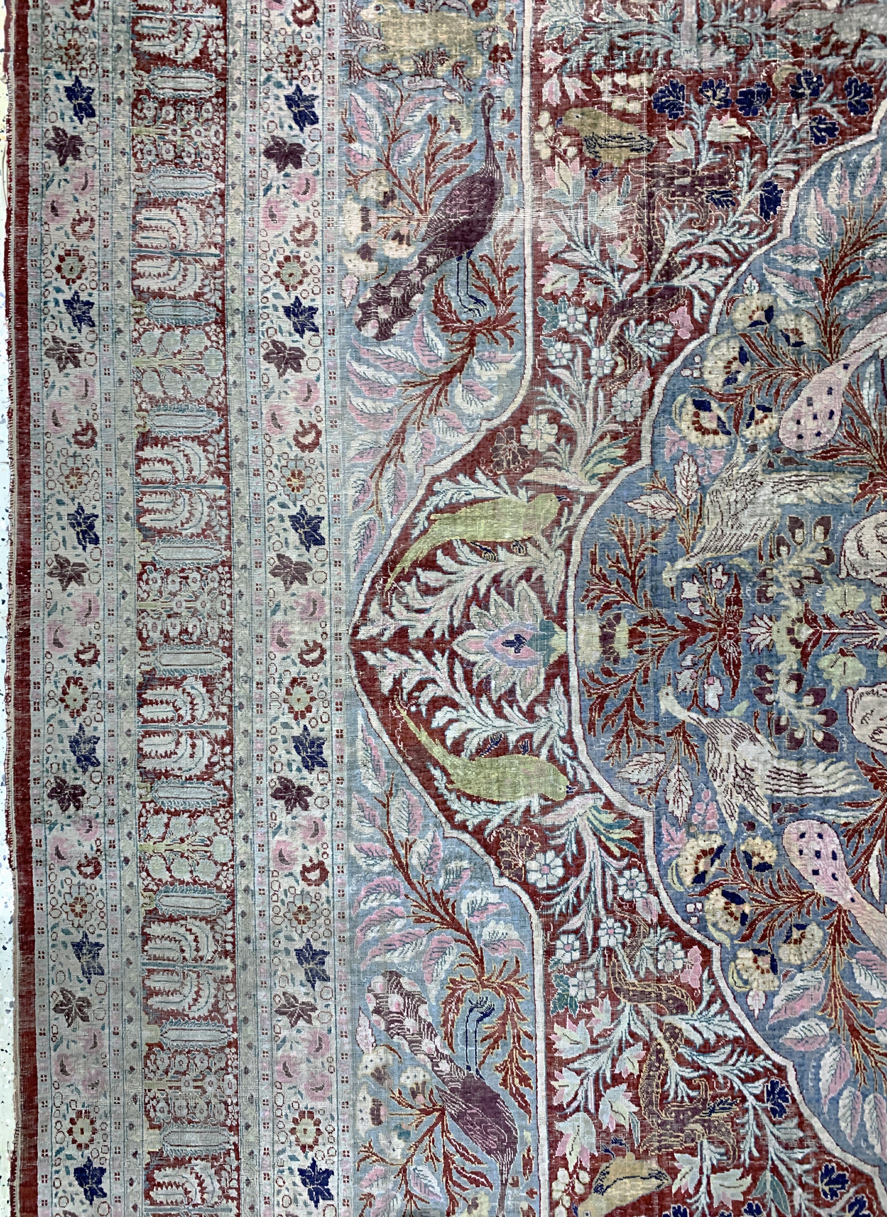 Detail c: Seiden Täbriz antik, Persien, 19.Jhd, reineNaturseide, ca. 401 x 278 cm, EHZ:(gleichmäßigdünn)