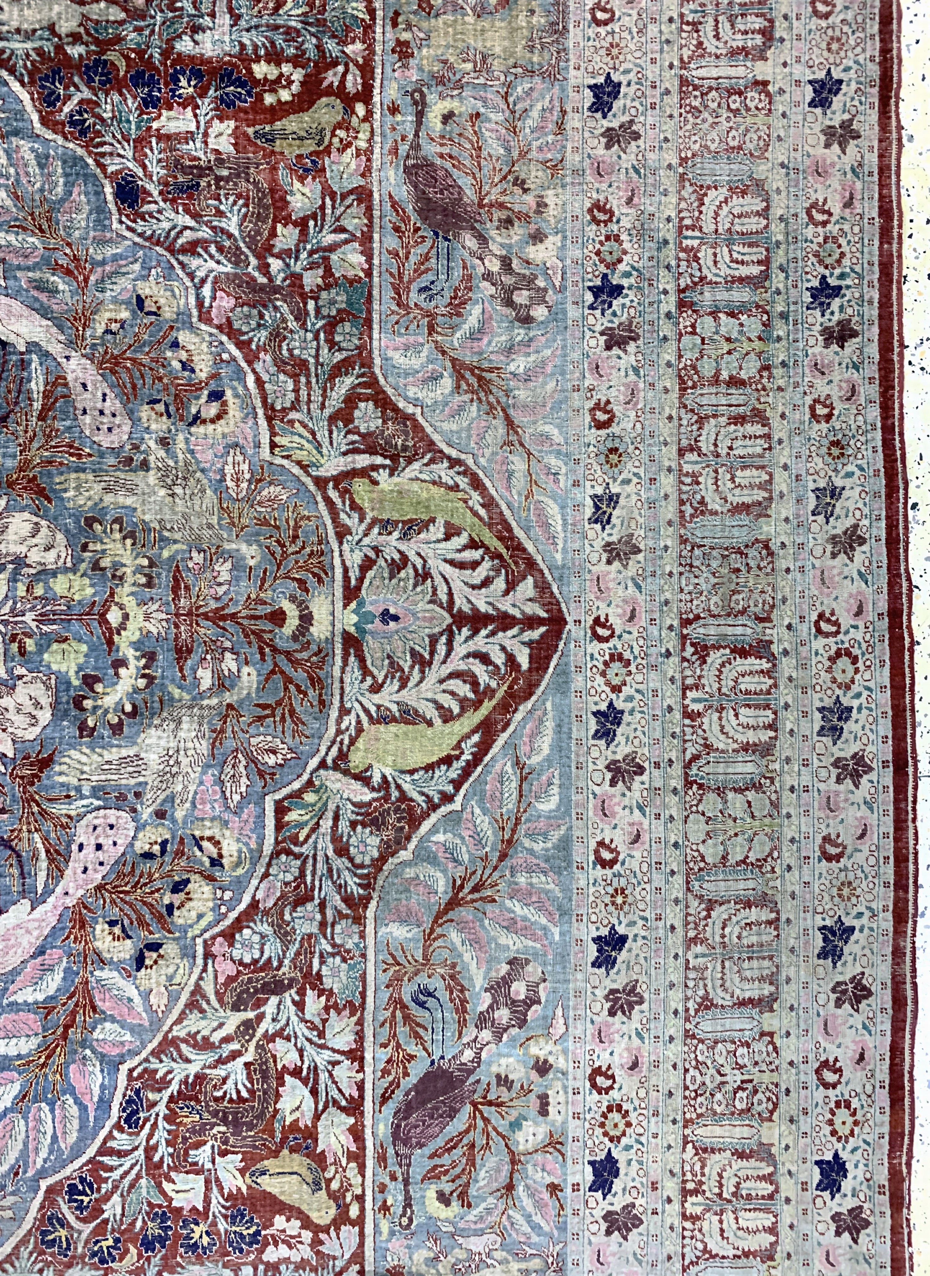 Detail e: Seiden Täbriz antik, Persien, 19.Jhd, reineNaturseide, ca. 401 x 278 cm, EHZ:(gleichmäßigdünn)