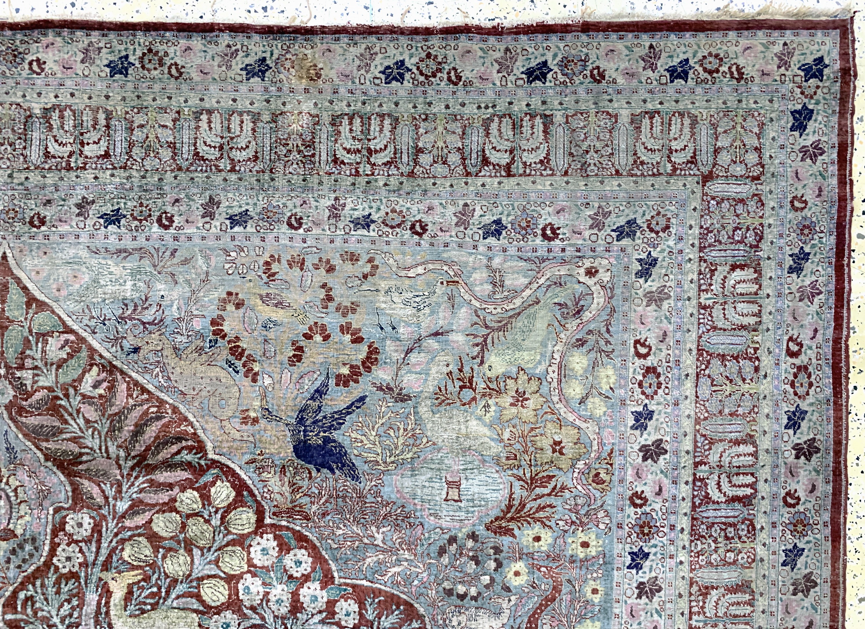Detail f: Seiden Täbriz antik, Persien, 19.Jhd, reineNaturseide, ca. 401 x 278 cm, EHZ:(gleichmäßigdünn)