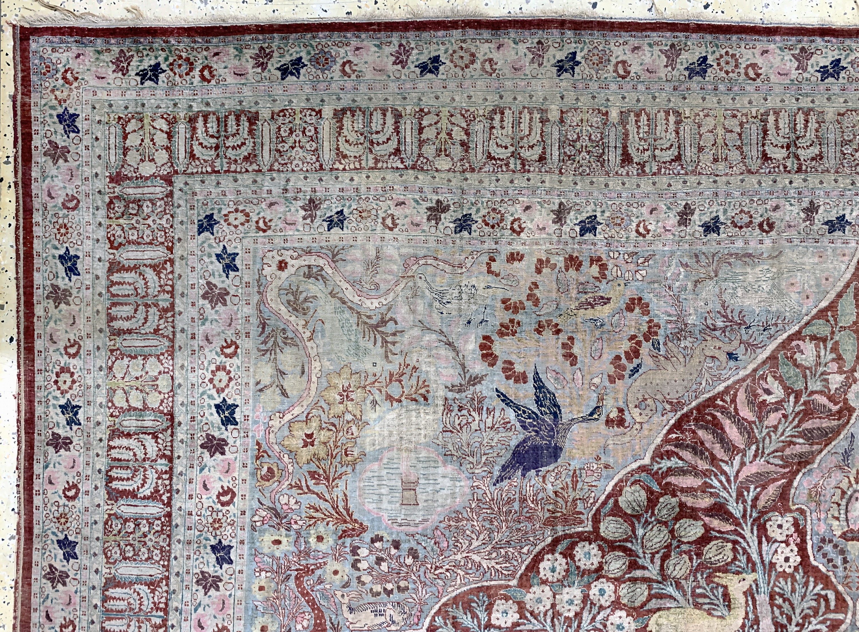 Detail g: Seiden Täbriz antik, Persien, 19.Jhd, reineNaturseide, ca. 401 x 278 cm, EHZ:(gleichmäßigdünn)