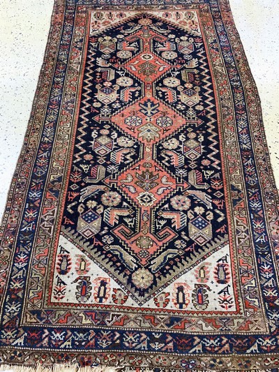 27131744d - Malayer antique, Persia, around 1900, wool on cotton, approx. 192 x 107 cm, condition: ...