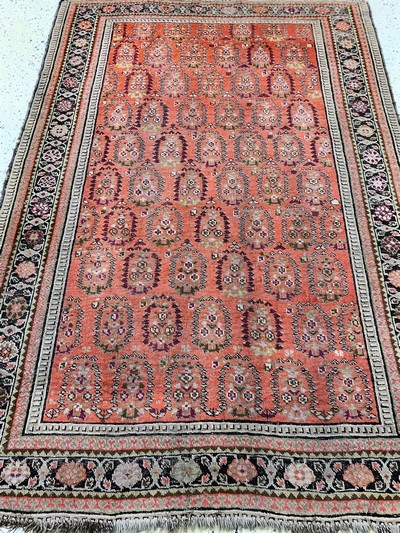 27131748e - Karabagh antik, Kaukasus, 19.Jhd, Wolle aufWolle, ca. 188 x 130 cm, EHZ: 3 ...