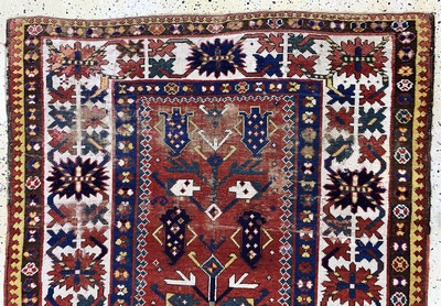 27131749a - Kazak antik, Kaukasus, 19.Jhd, Wolle auf Wolle, ca. 221 x 135 cm, EHZ: 3, (kleine ...